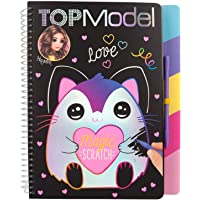 Depesche- Libro para Colorear Magic Scratch- TOPModel- Aprox. 22 x 18-5 x 2 cm- Color carbón (11129)
